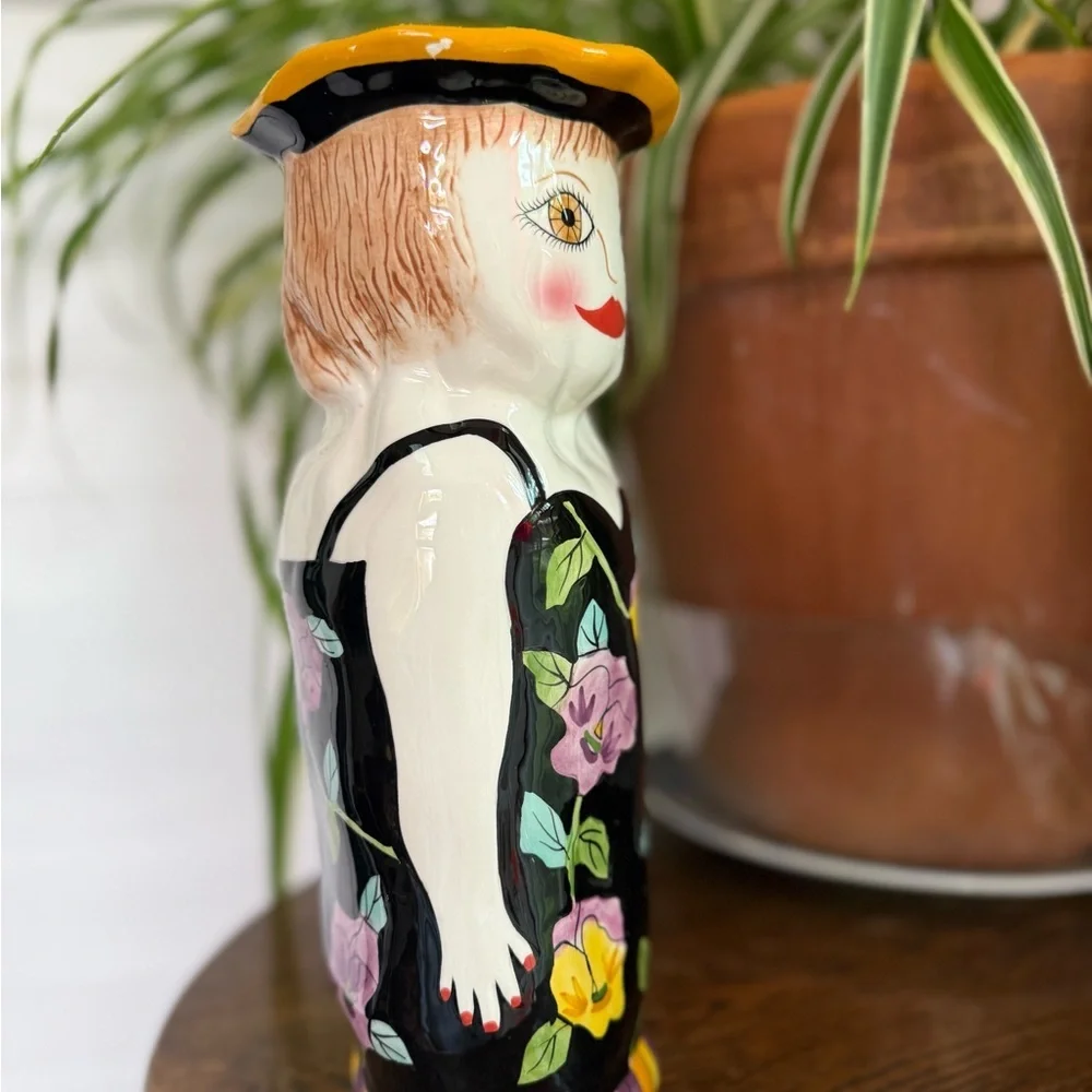 Bella Casa By Ganz Ceramic Lady Vase Sophie Hand Painted Susan Paley
